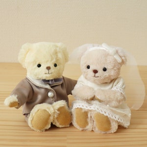 Wedding Clothes for mini plushie - Wedding dress & Tuxedo, Small doll clothing, Doll outfits, Kawaii, Plush toy clothes