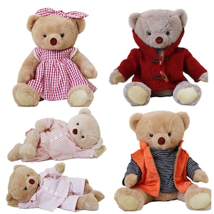 4 types de vêtements pour peluche Vêtements d'ours en peluche, Vêtements de poupée en peluche, Tenues de poupée, Tenue d'animal en peluche, Convient à une peluche de 13,7 à 17,7 pouces image 1