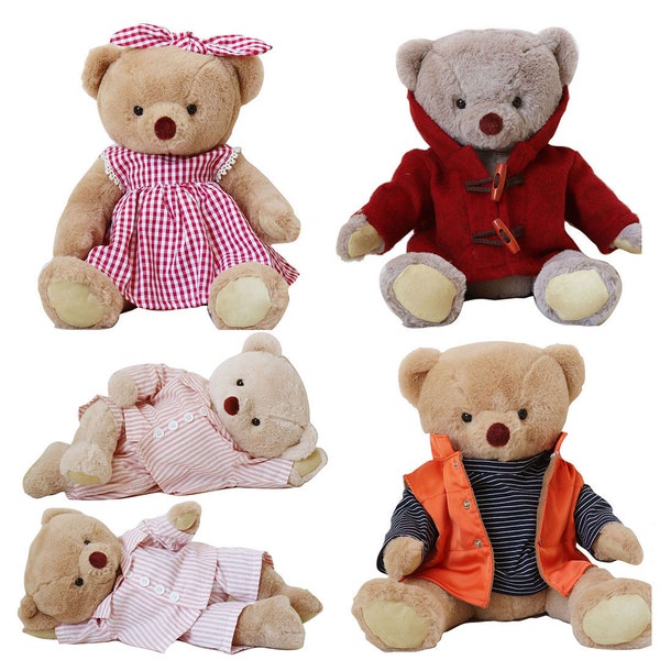 4 types de vêtements pour peluche - Vêtements d'ours en peluche, Vêtements de poupée en peluche, Tenues de poupée, Tenue d'animal en peluche, Convient à une peluche de 13,7 à 17,7 pouces