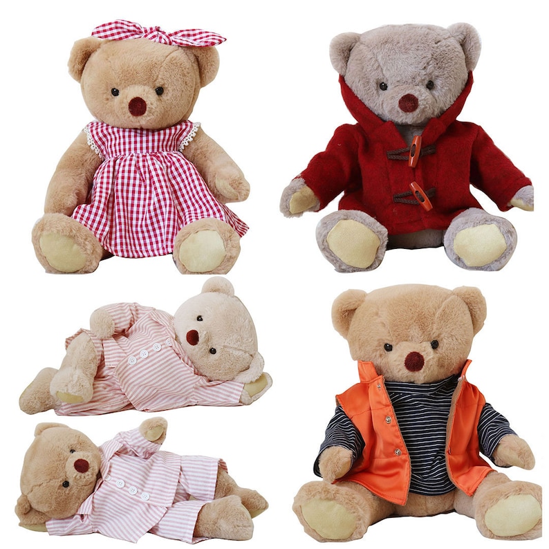 4 types de vêtements pour peluche Vêtements d'ours en peluche, Vêtements de poupée en peluche, Tenues de poupée, Tenue d'animal en peluche, Convient à une peluche de 13,7 à 17,7 pouces image 1