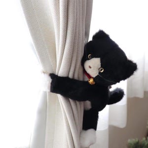 Porte-rideau en peluche chat - Peluche chaton magnétique, jouet en peluche chat mignon, peluche bras moelleux, décoration d'intérieur, décoration sur le thème du chat