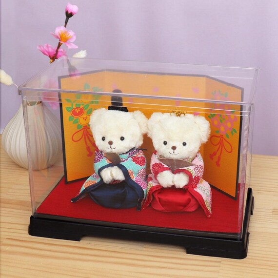 Osito de peluche Hina con estuche: kimono japonés, ningyo