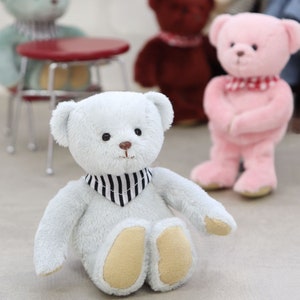 TB Bär - Kleiner Plüschbär, Kawaii, Bunter Teddybär-Schlüsselanhänger, Maskottchenpuppe, flauschiges handtellergroßes Plüsch