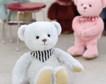 TB Bear - Petit ours en peluche, Kawaii, Porte-clés ours en peluche coloré, Poupée mascotte, Jouet moelleux, Cadeaux pour enfants