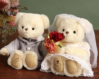 WEDDING BEAR ぬいぐるみ　2体 Wedding Bear Plush Couple – PlushThis| Plushies & Stuffed Animals