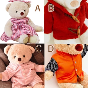 4 types de vêtements pour peluche Vêtements d'ours en peluche, Vêtements de poupée en peluche, Tenues de poupée, Tenue d'animal en peluche, Convient à une peluche de 13,7 à 17,7 pouces image 2