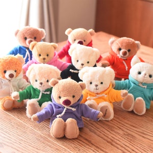 Sweat à capuche pour petite peluche - Vêtements d'ours en peluche, tenues de poupée, tenue d'animal en peluche, convient aux peluches de 3,5 à 5,5 pouces