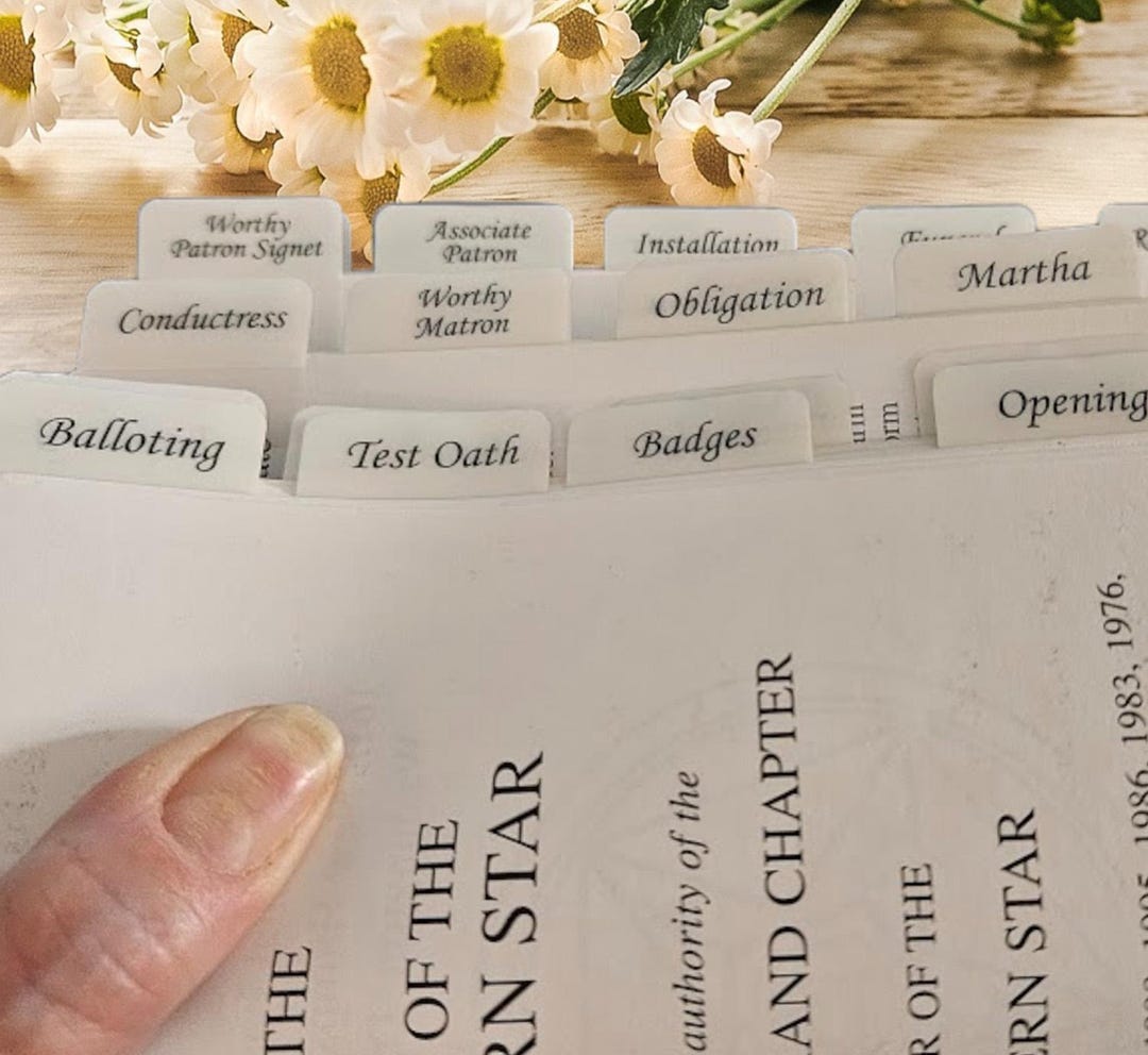 Oes Ritual Stars Order of Eastern Star Ritual Tabs | OES Chapter Meeting Navigation (24 ...