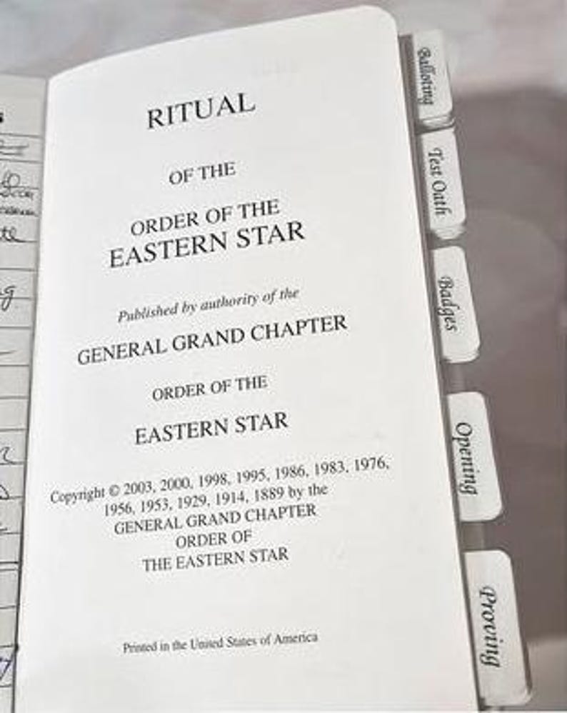 Pdf Oes Ritual Syllabus.pdf Order of Eastern Star Ritual Tabs | OES Chapter Meeting Navigation (24 ...
