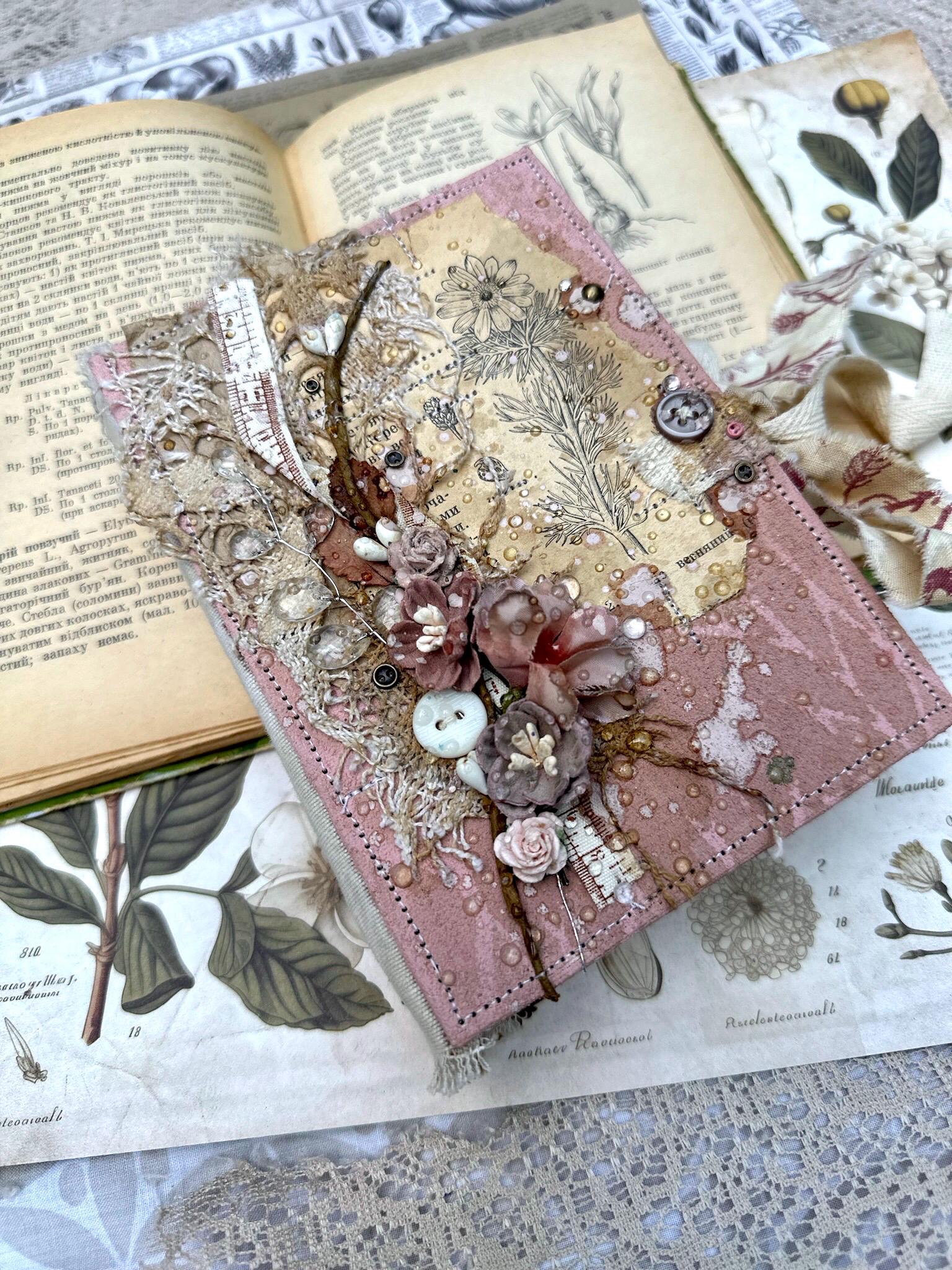 Pink Notebook, Beetle, A6, Vintage Handmade Junk Journal, Rustic Forest ...
