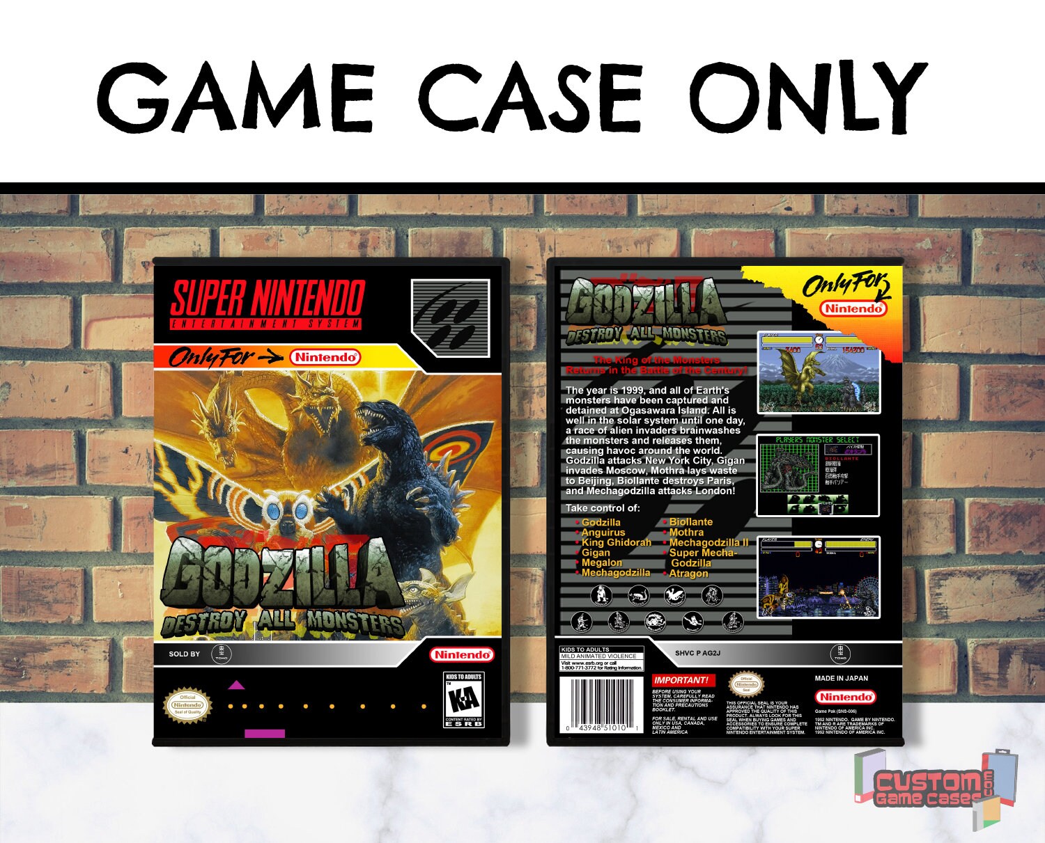 Godzilla Destroy All Monsters SNES Super Nintendo - Etsy