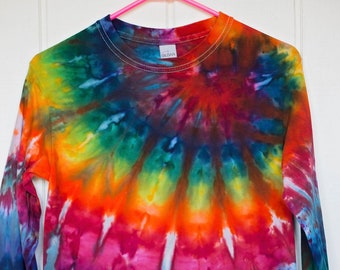 SMALL Tie Dye Long Sleeve TShirt - Tyedye Shirts - Gifts For Her - Gifts For Him - Hippies - Christmas Gifts Under 35 - Cold Weather - Hip