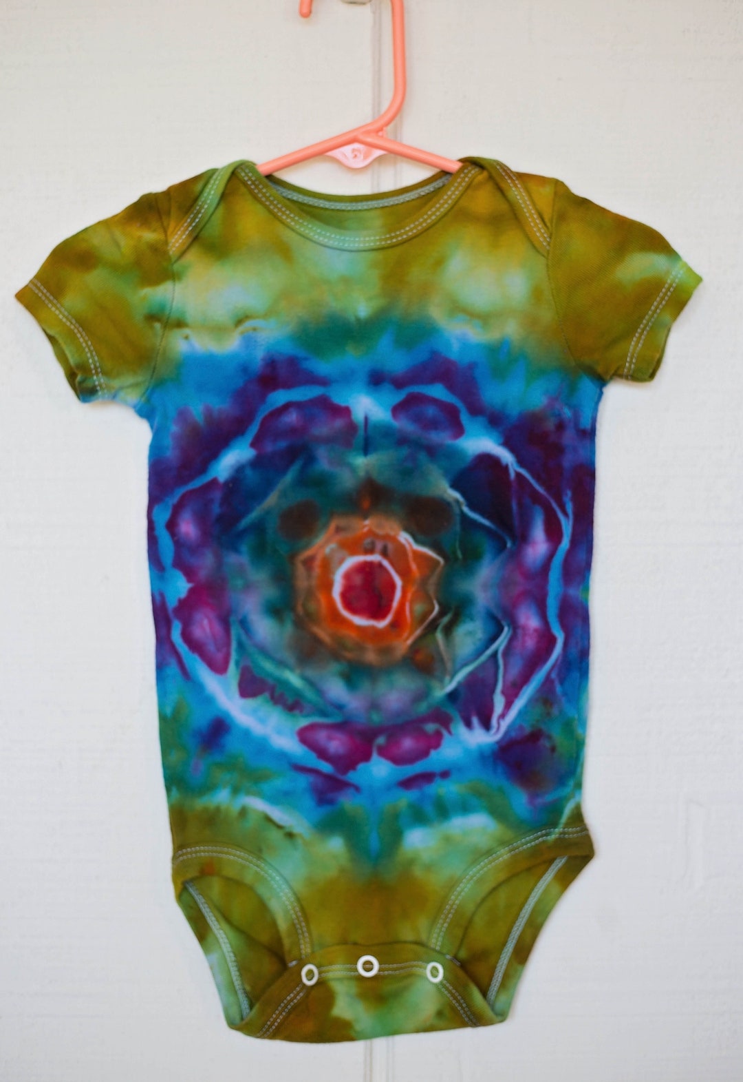 Tie Dye Rainbow Outfit Baby Bodysuit 12 MONTHS Tye Dye Hippies Cotton