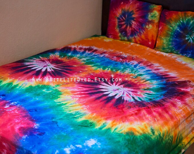 Tie Dye Sheet Set, Queen Tie Dye Sheet Set, Bedding, Sheets, Tie Dye