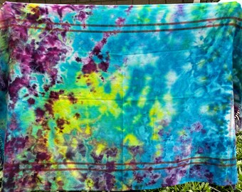 Tie Dye Blanket - Tye Dye Blanket - Ice Dyed 100% Cotton Blanket - Blue - Couch Throw - Birthday Gifts - For Her - Home Decor - Interior