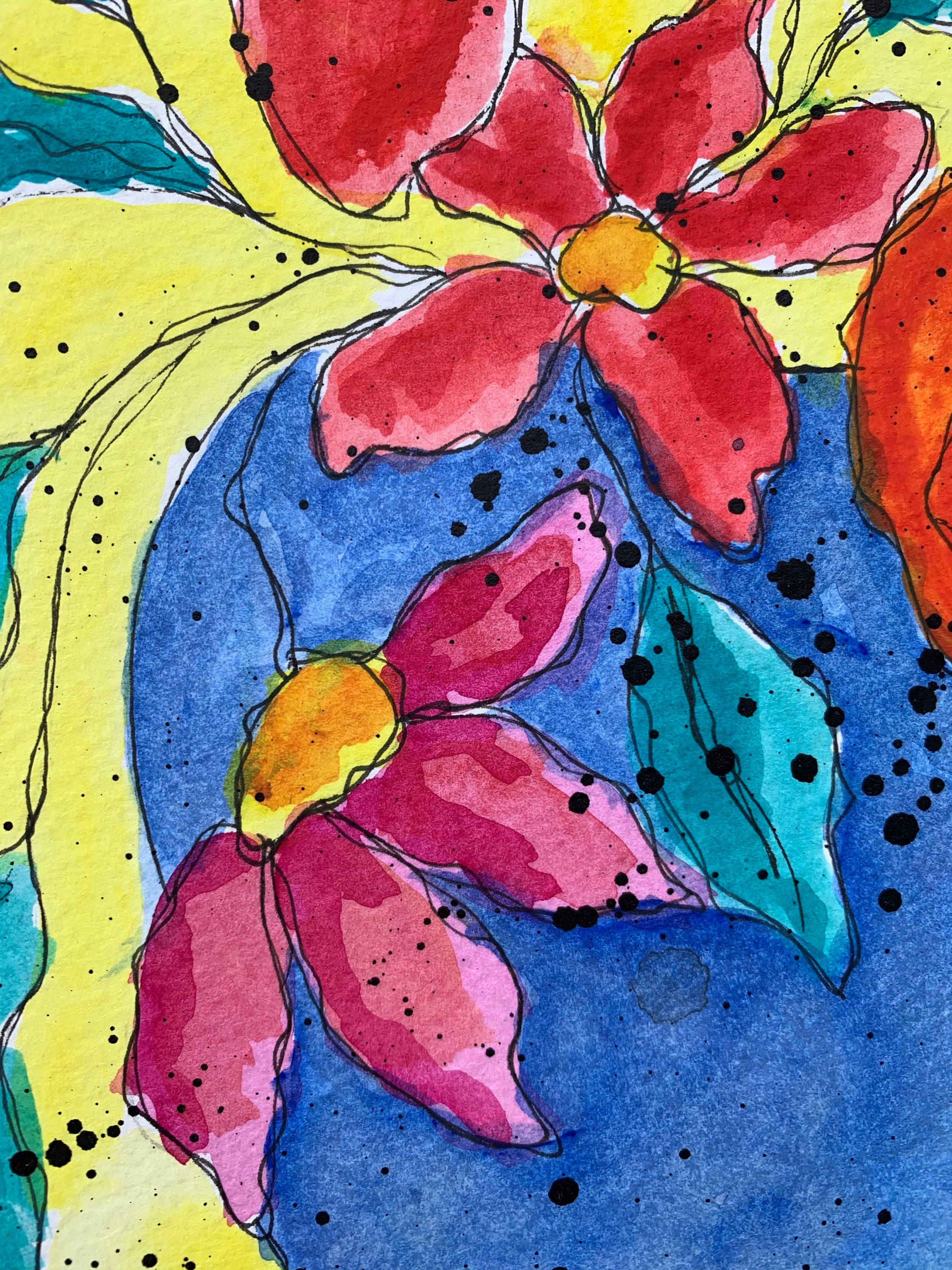 Original Floral Art, Flower Painting, Colorful Art - Etsy