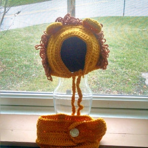 Crochet Lion Hat and Diaper Cover Set