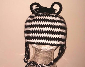 Crochet Zebra Hat