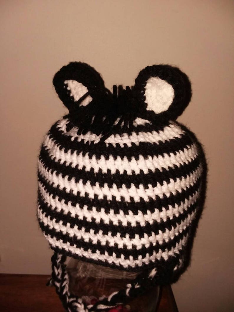 Crochet Zebra Hat Etsy