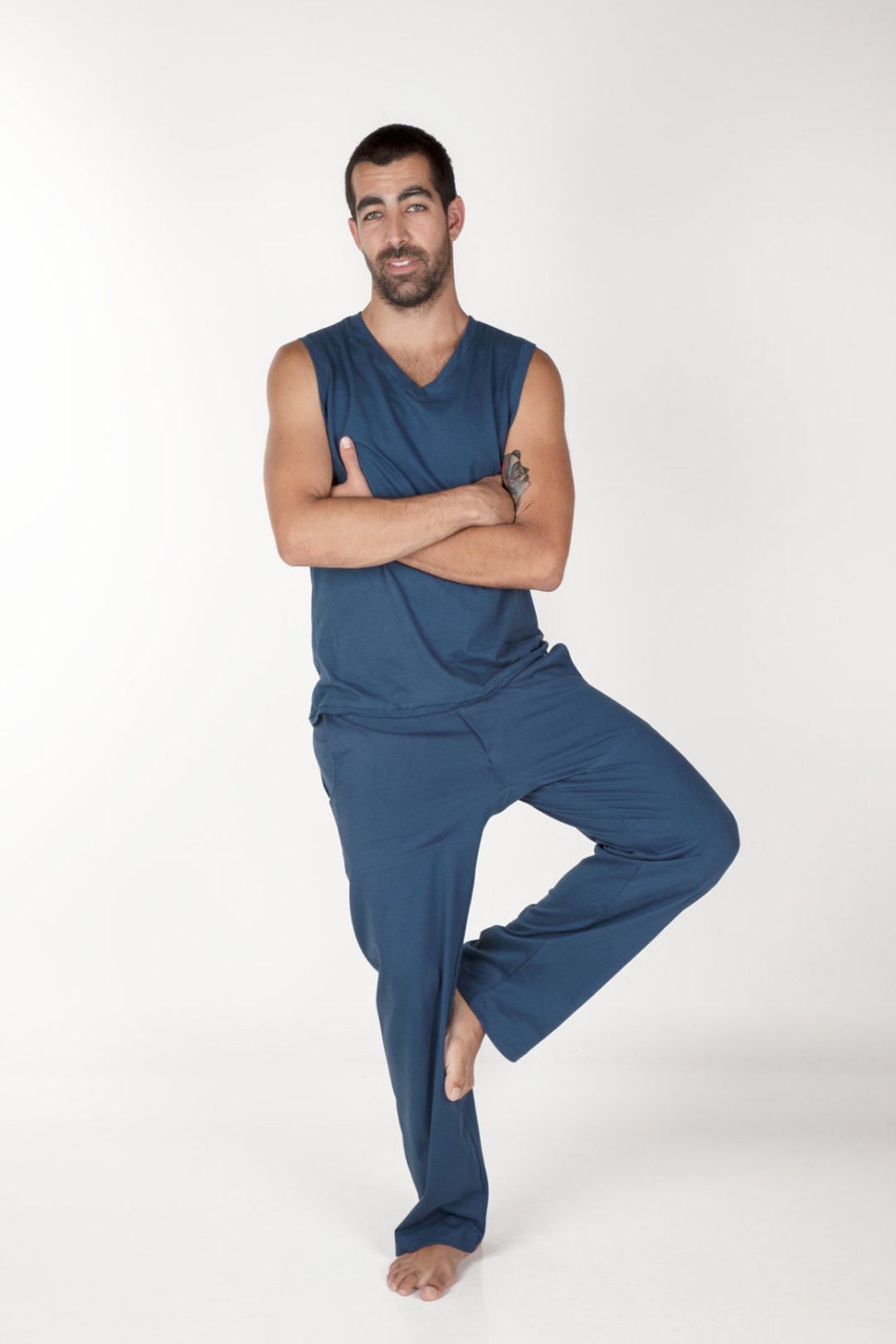 Hanuman Trousers Deep Blue and Charcoal Color Options. Extreme Comfort,  Natural 100% Cotton, Men's Trousers for Active Lifefestyle -  Australia