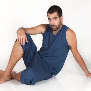 Shambala Shorts - Available in Deep Blue and Charcoal. For every dynamic activity, 100% cotton, ecoluxe wear