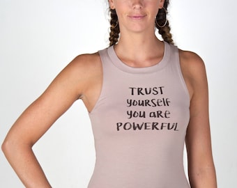 Trust Yourself Tank Top - SANDY TAUPE - Yoga Tank, Yoga Top, Natural Ethical Wear, Eco Chic design, Yoga basic top, Movement Top