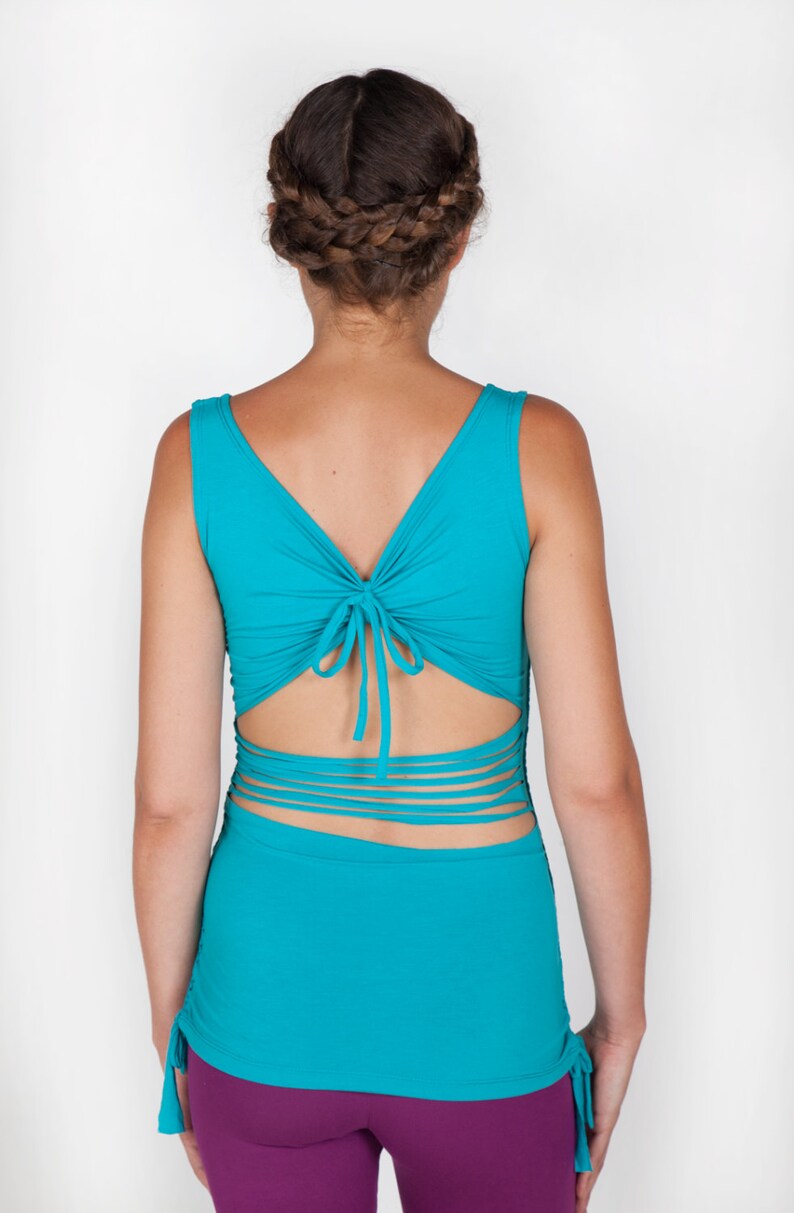 Vasudeva Top BLACK Funky Tank Top Woven Effect Stretchy Etsy