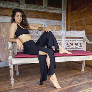 Jaya Pants - BLACK - Perfect for dance, lounging, yoga, super comfy, easy fit, ecoluxe wear