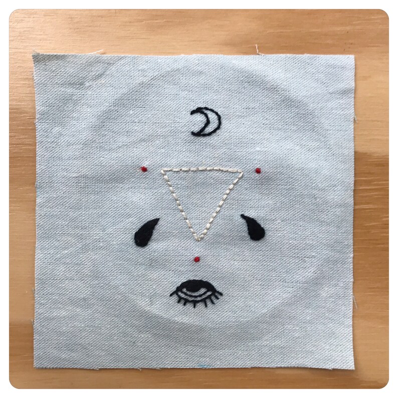folk magic embroidered patch Intuition talisman patch witchy patch water witch