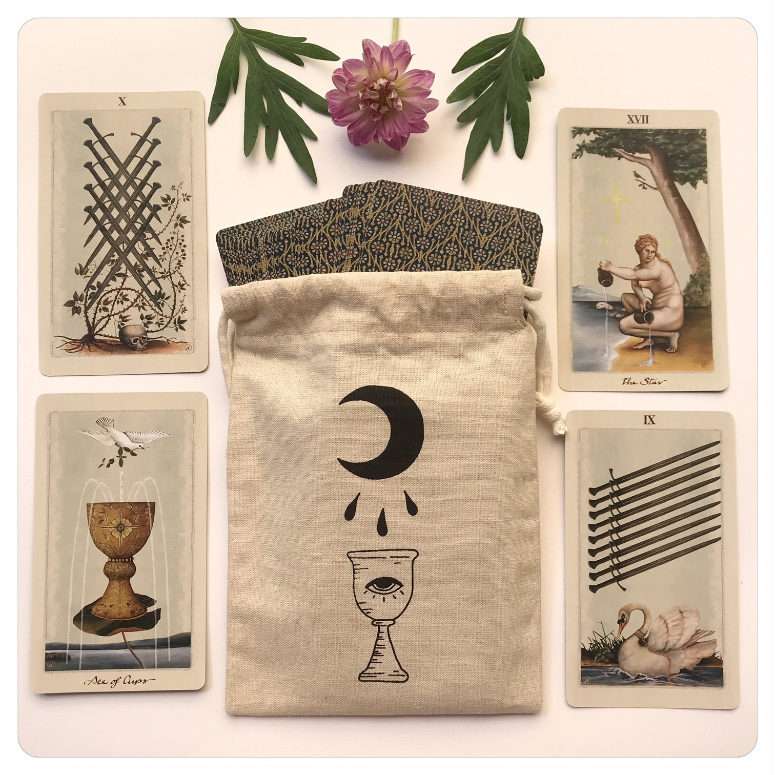 Tarot Karte Tasche Mit Kordelzug - 13x18cm Aufbewahrung Für Karten & Schmuck