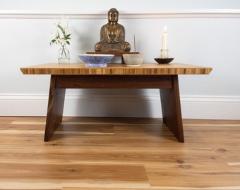 Floor Altar and riser Beautifully made with Eco Freindly Bamboo and Solid Walnut wood to last a life time.