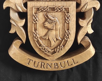 Turnbull Family Crest,Custom Family Crest Coat of Arms Wooden Shield Plaque personalized home decor Custom Family Sign Wooden Sign wappen
