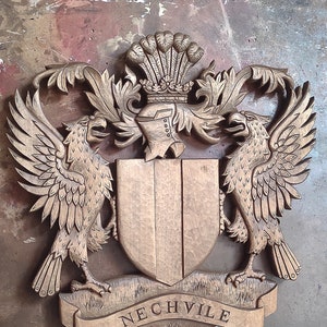 Murphy Benutzerdefinierte Familienwappen Wappen personalisierte Familienschild Holz Emblem Hochzeitsgeschenk Kunst heraldische handgeschnitzte Holzbearbeitung Wappen