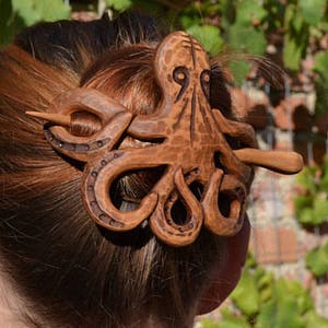 Cthulhu Octopus Pin, Gift for Women, Anniversary gifts Gift For Mom Hair Clip Hair Pin Hair Stick Hair Barrette, Beauty Gift, holiday gift