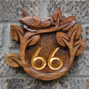 Deccor, address numbers, outdoors gift, Address Sign, 5th Anniversary Gift House Number Wood Carving craftsman house numbers , outdoor decor