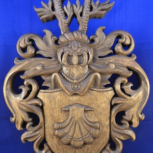 Aangepast familiewapen wapenschild Gepersonaliseerd familieschild houten embleem bruiloft kunst heraldisch handgesneden naam houtbewerking houtbewerking Wappen