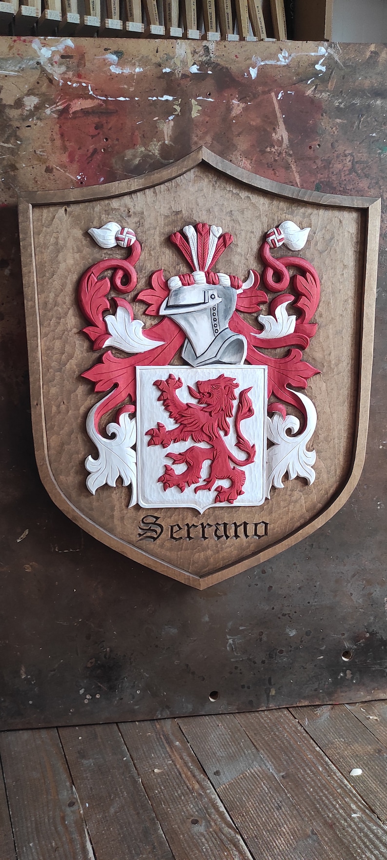 Murphy Family Crest Coat of Arms Woodcarving - Etsy
