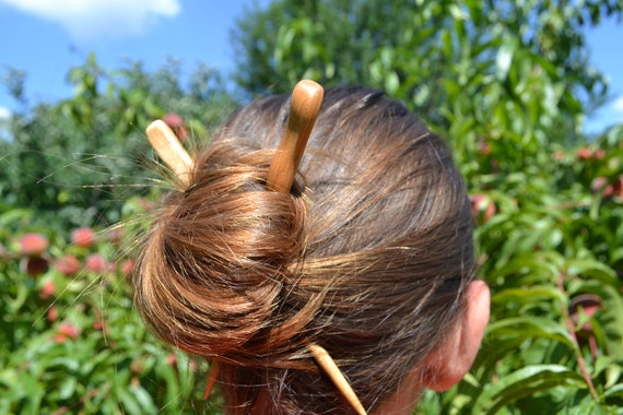 Two Hair Chopsticks Hair Sticks Hair Pin Autumn Bun Holder Etsy