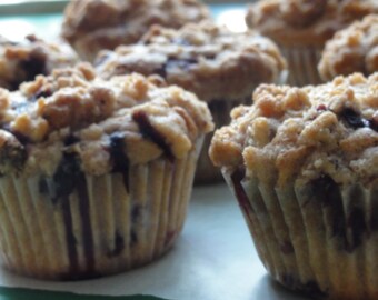 1/2 dozen blueberry muffin , breakfast muffins, breakfast pastries ,fresh fruit muffins pastries,coffee cakes