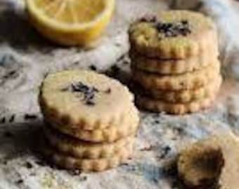 organic lavender lemon  shortbread cookies,lavender  butter cookies,  organic cookies, tea cookies