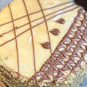 1 lb marzipan caramel cakes with orange chocolate ganache,  layered cakes, choclate cakes , caramel cakes,orange cake, Judit&#39;s cake