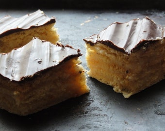 1lb gerbeaud slices, zserbo hungarian cake , honey with chocolate on top, honey gerbeaud pastry