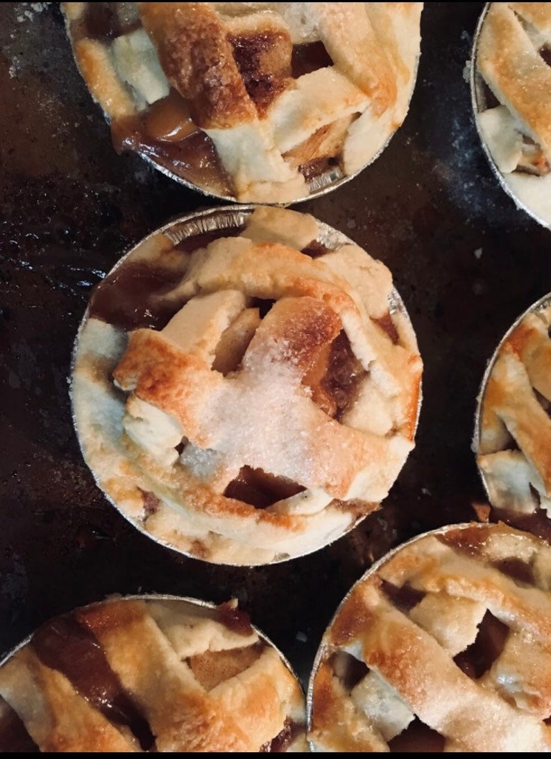 gourmet mini pie, gourmet fruit mini pies, mini tartlets, mini tarts, handmade pies,fresh pie ,cherry blueberry peach apple pie ,3-3.5 LBS image 2