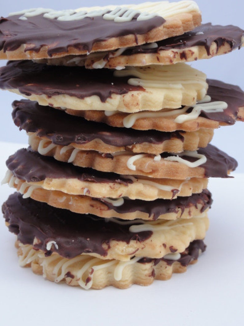 butter cookies,chocolate dipped cookies, hungarian cookies,drizzled cookies, organic cookies, chocolate dipped butter cookies, tea cookies image 1