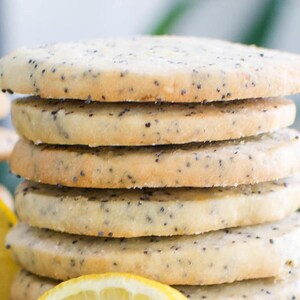 lemon poppy seed  shortbread cookies,lemon  butter cookies,  organic cookies, tea cookies