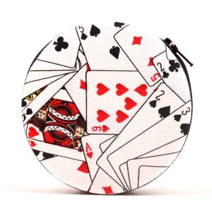Pokerspelares kort Designer Rund Blixtlåsförsedd 7-dagars Resetablett Pillerfodral Rolig Present Herr bild 1