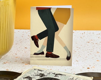 Northern Soul Couple Illustration Card