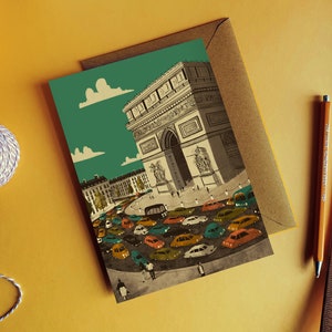 Paris Arc de Triomphe Illustration Card