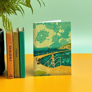 Cartão de ilustração do lago marinho de Clevedon