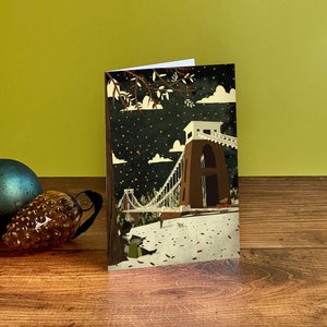 Bristol Clifton Suspension Bridge View Christmas Card image 1